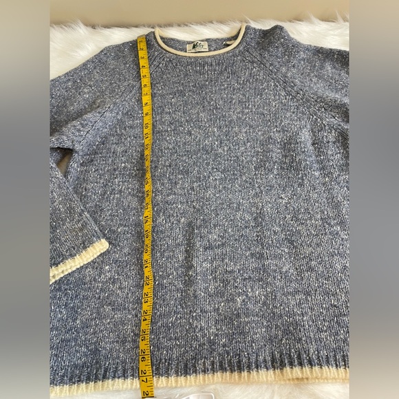 Vintage LL Bean Women's Heather Blue roll neck Sweater XL - Picture 13 of 14